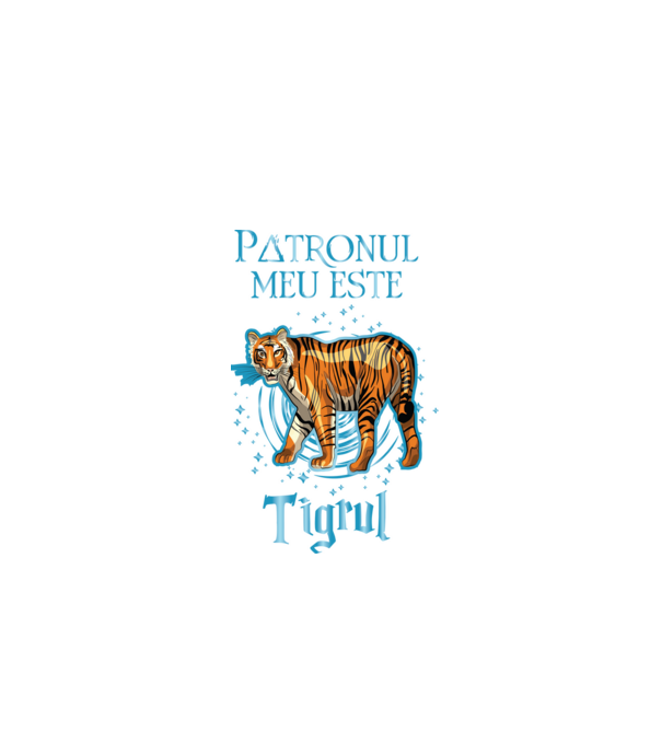 Patronul meu este TIGRUL model negru pe tricou