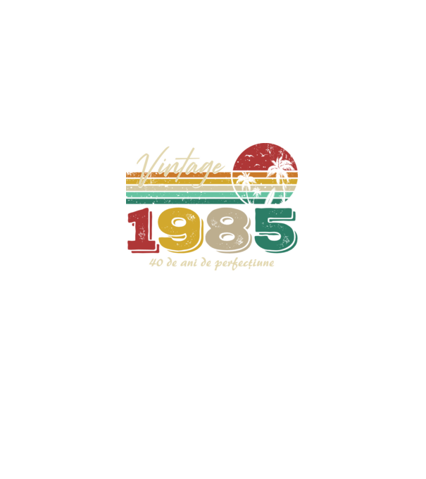VINTAGE 1985 model negru pe tricou