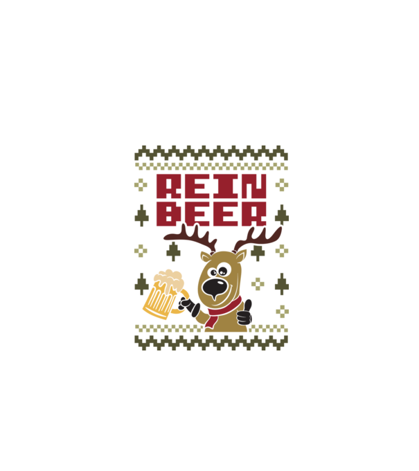 Reinbeer ugly sweater model alb pe tricou