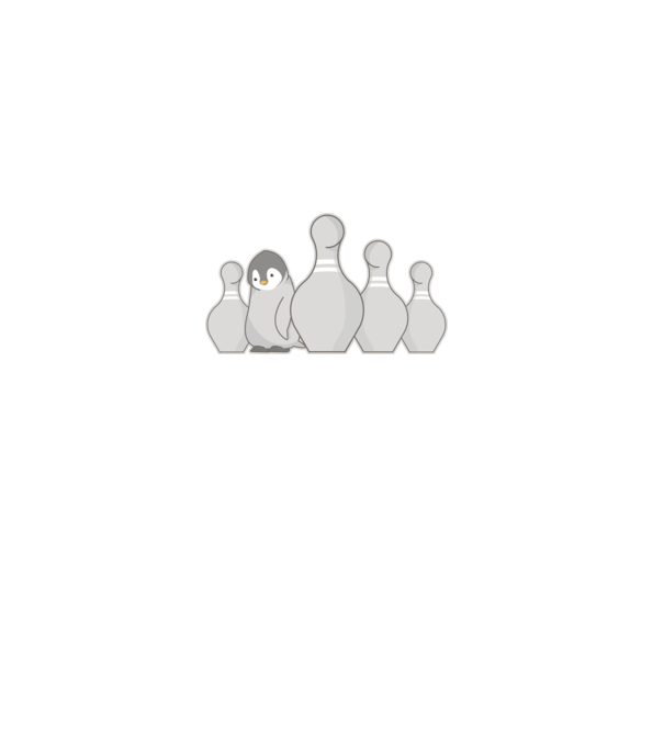 Bowling pinguin model alb pe tricou