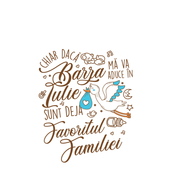 Favoritul familiei IULIE model alb pe tricou
