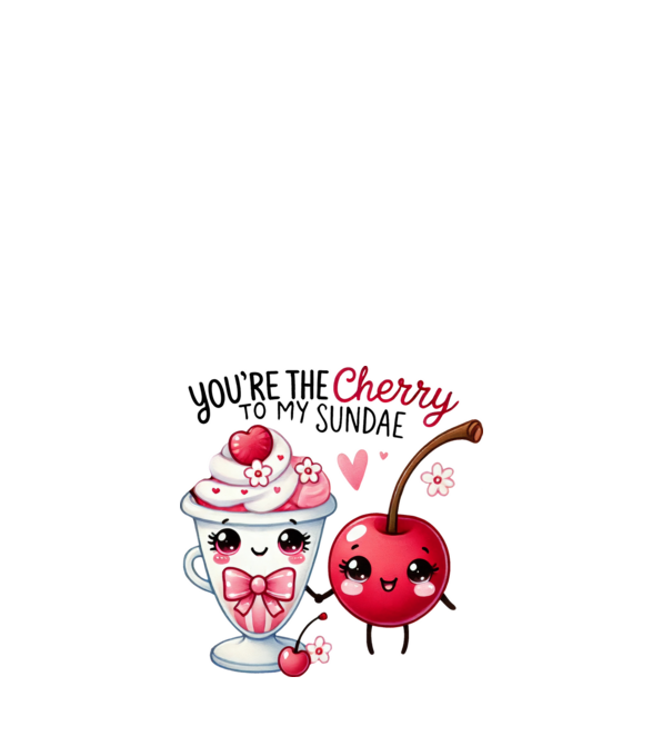 Cherry to my Sunday model alb pe tricou