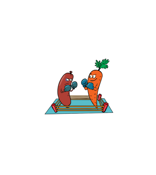 sausage vs carrot model gri pe tricou