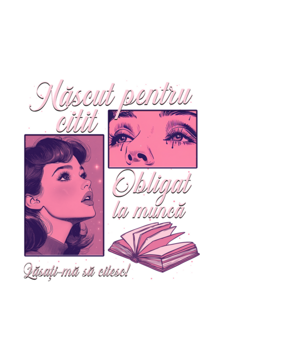 Născut pentru citit obligat la muncă lăsați-mă să citesc model albastru închis pe tricou