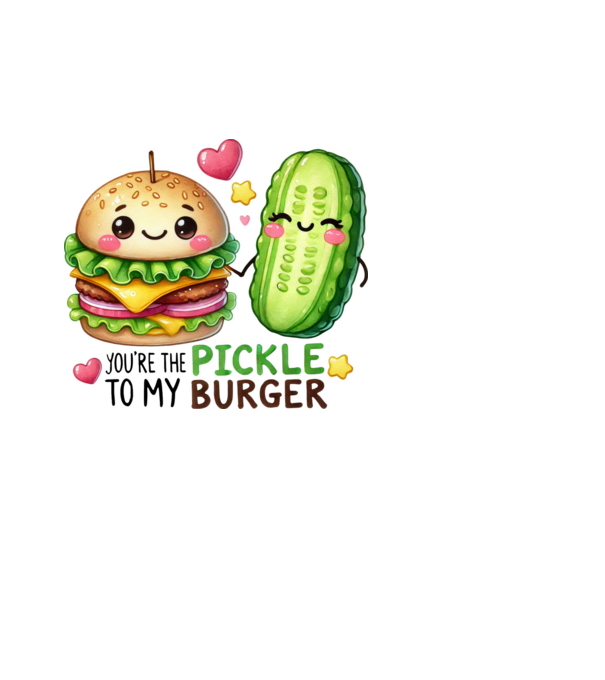 Pickle to my Burger model alb pe tricou