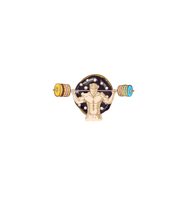 Powered by donuts model negru pe tricou