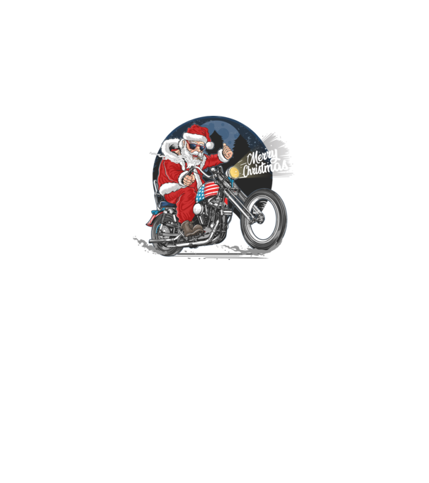 Santa Motocicletă Merry Christmas model negru pe tricou