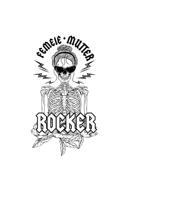femeie - mutter - rocker model negru pe tricou
