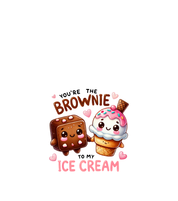 Brownie to my Ice Cream model alb pe tricou