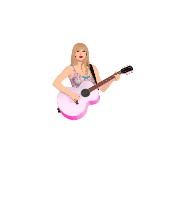 Taylor Swift pink model alb pe tricou