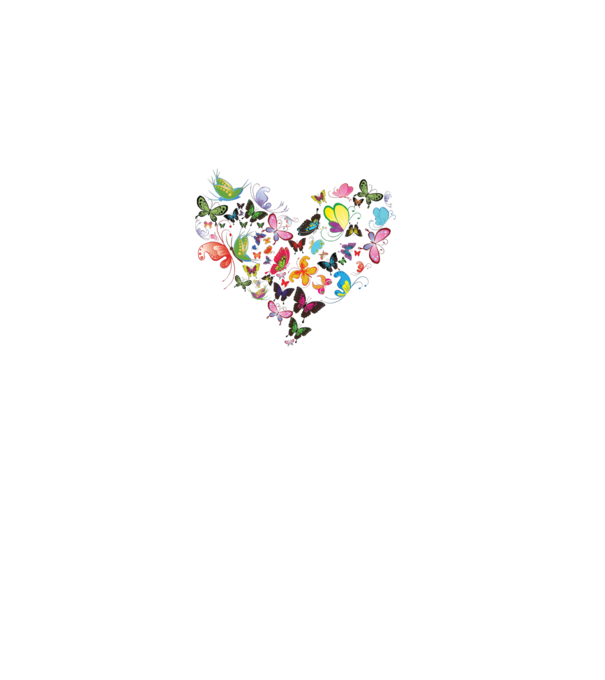 Butterfly Heart model alb pe tricou