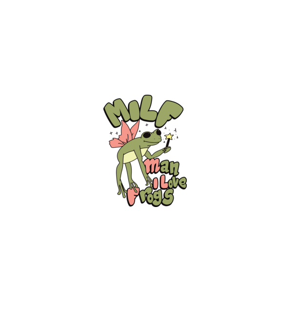 MILF man i love frogs model alb pe tricou