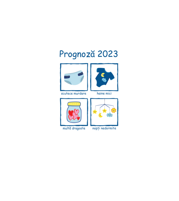 Prognoză 2023 model alb pe tricou