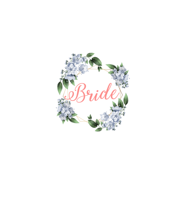 BRIDE blue floral model alb pe tricou