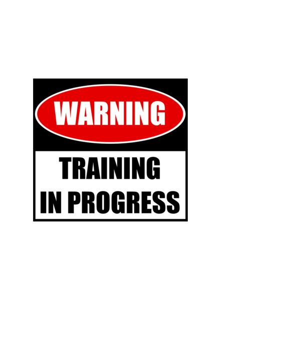 Warning Training In Progress model verde de măr pe tricou