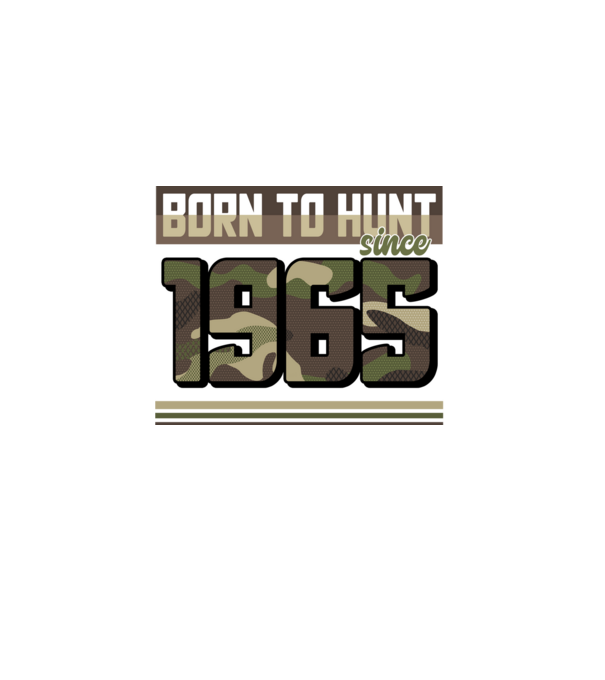 Born to hunt since 1965 model negru pe tricou