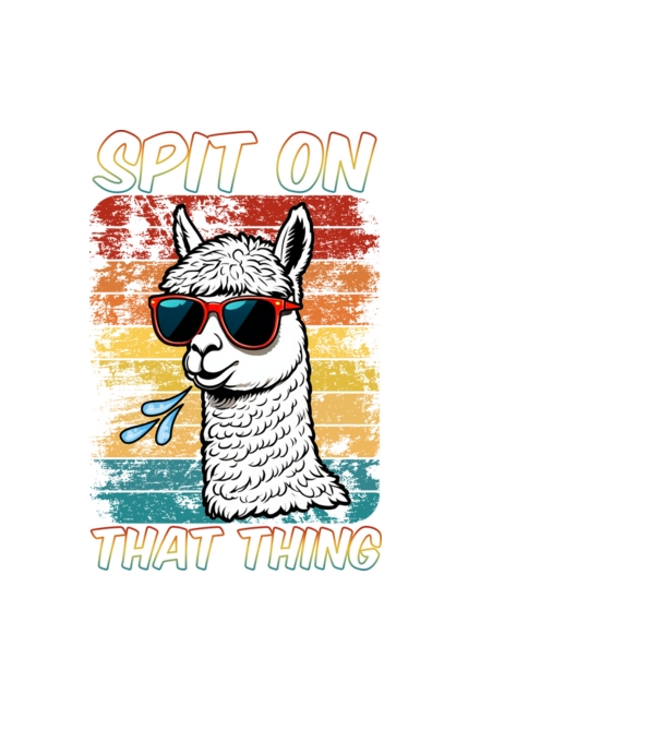 Spit on that thing llama rainbow Hawk Tuah model negru pe tricou