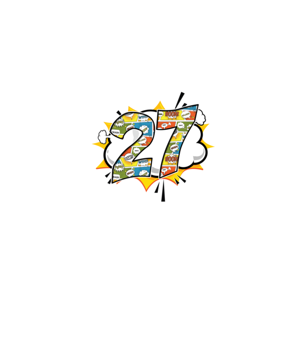 Birthday Comic Number 27 model albastru regal pe tricou