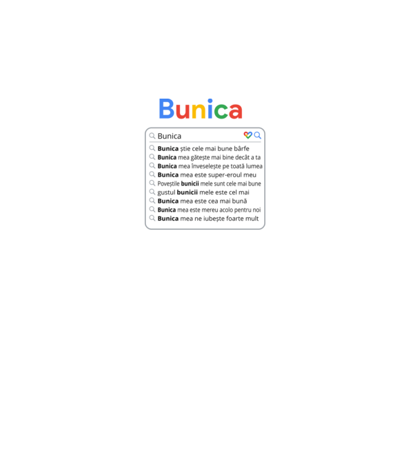 căutare Google Bunica model gri pe tricou