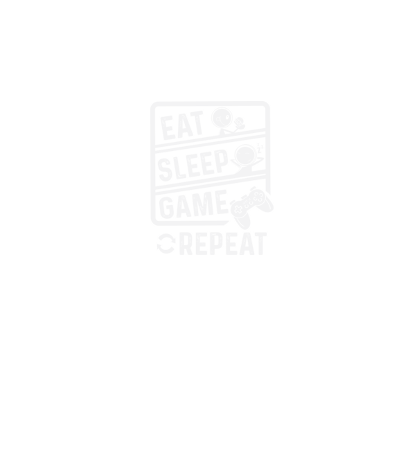Eat sleep game repeat model negru pe tricou