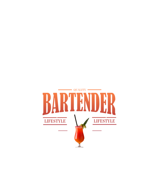 Lifestyle Bartender model alb pe tricou