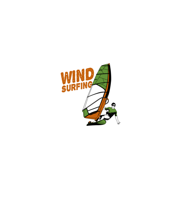 Wind Surf model negru pe tricou