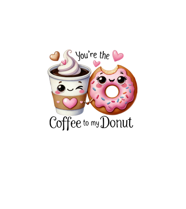 Coffee to my Donut model alb pe tricou
