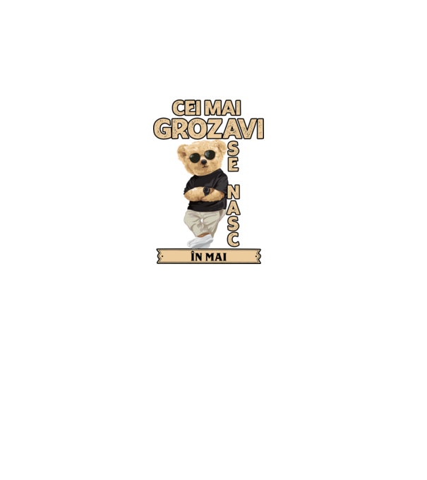 Teddy cel cool Mai model negru pe tricou
