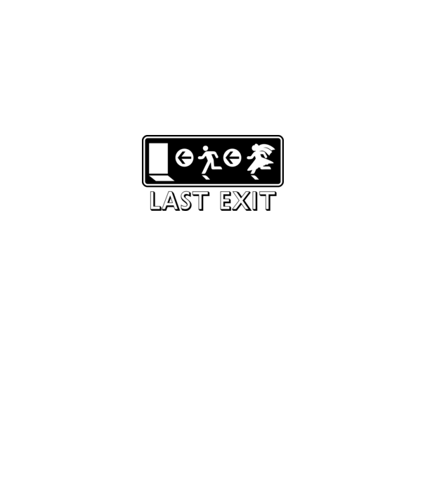 Last Exit model alb pe tricou