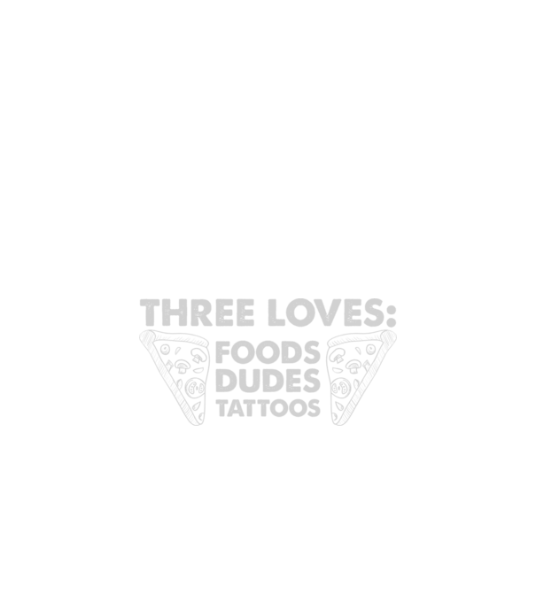 Three loves model negru pe tricou