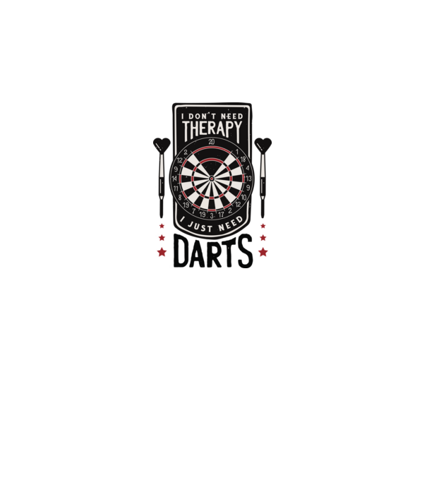 Darts Therapy model alb pe tricou