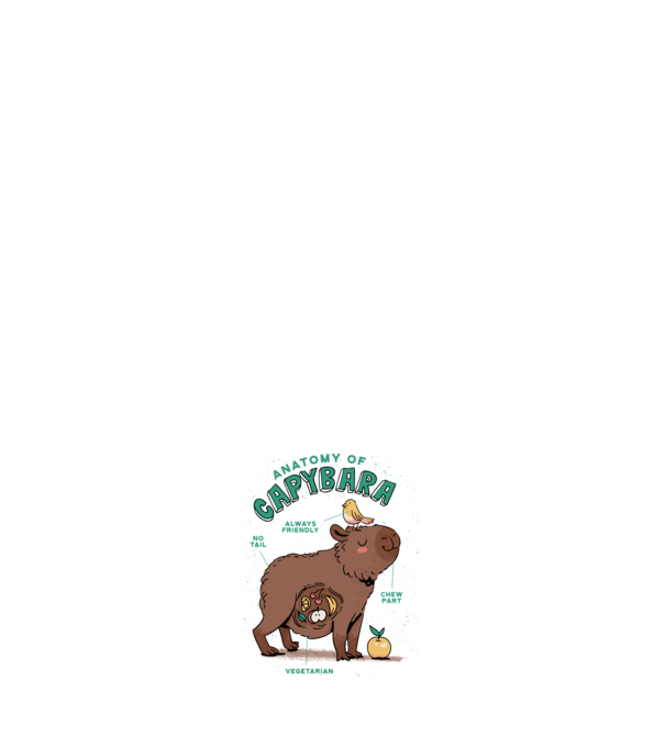 Anatomy of Capybara model roz deschis pe tricou