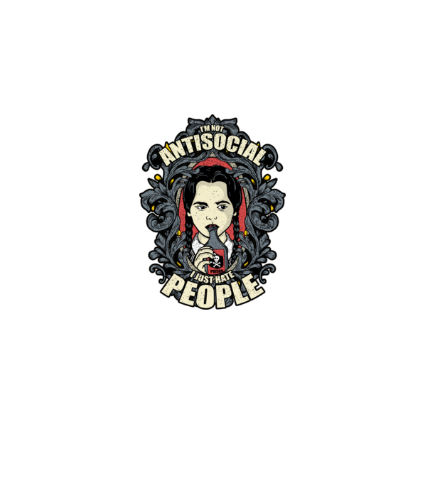 WEDNESDAY - Just hate people model negru pe tricou