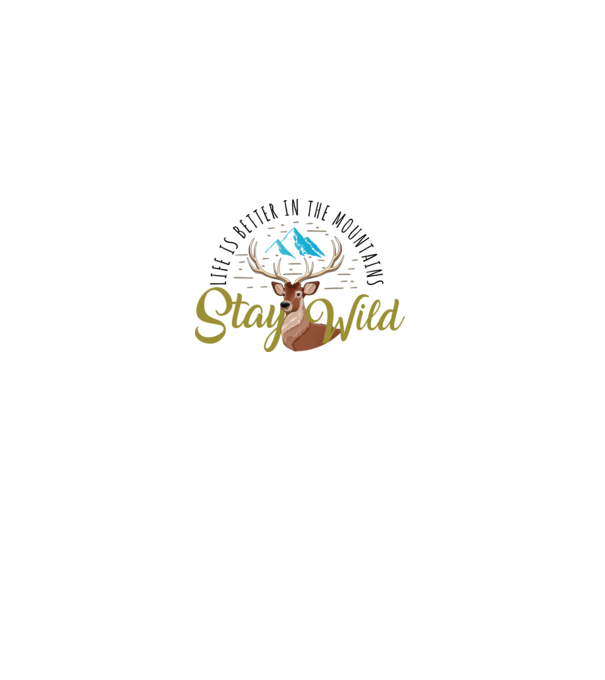 Stay wild Cerb model alb pe tricou