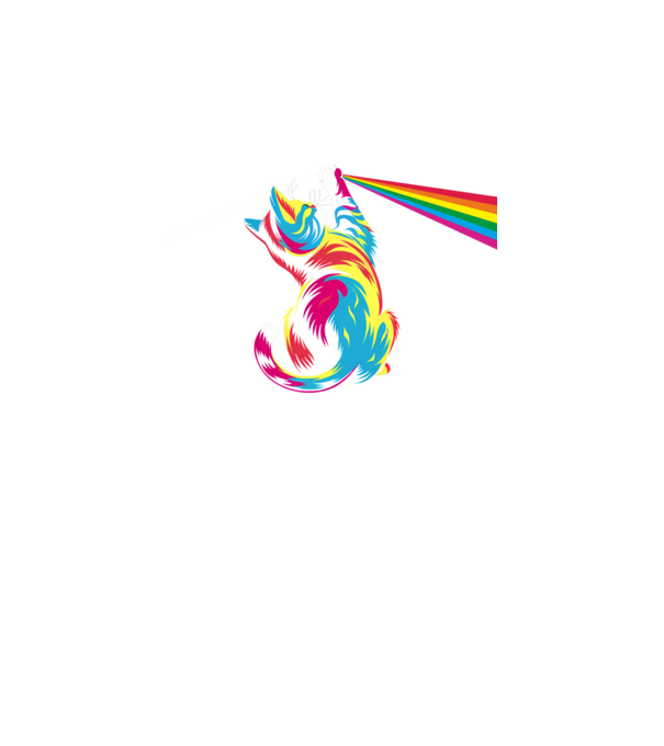 Pisica prismă model negru pe tricou