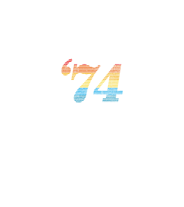 Retro Birthday 1974 model alb pe tricou