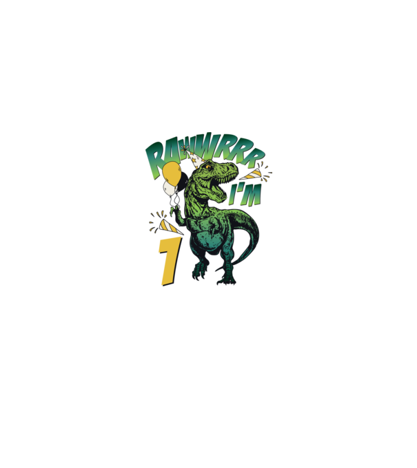'Birthday Dinosaur rawww i''m 1' model alb pe tricou