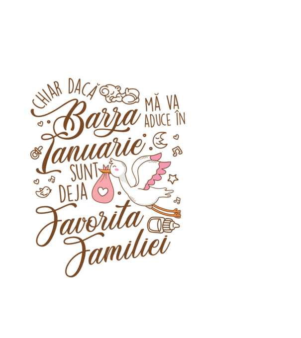 Favorita familiei IANUARIE model alb pe tricou