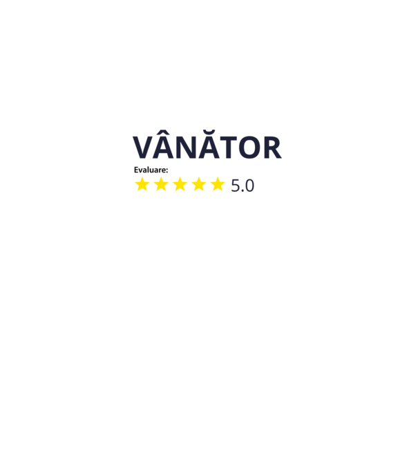 evaluare: vânător de 5 stele model alb pe tricou