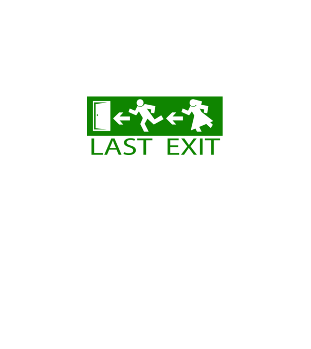 Last Exit model alb pe tricou