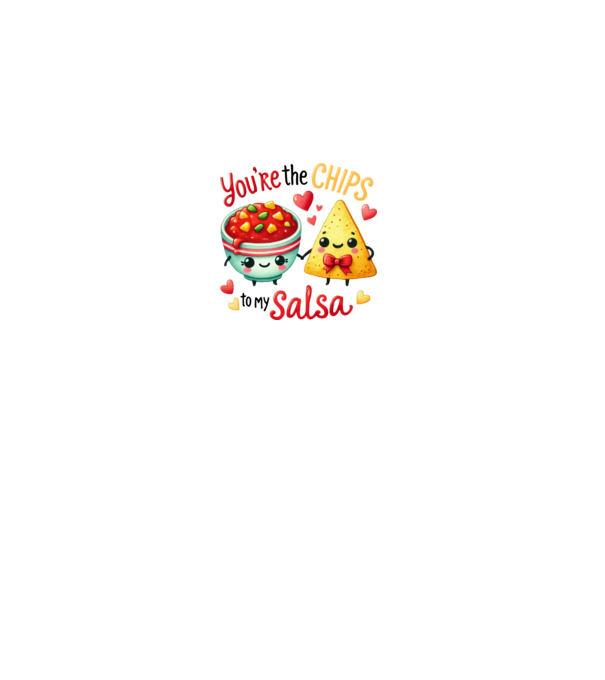 Chips to my Salsa model alb pe tricou