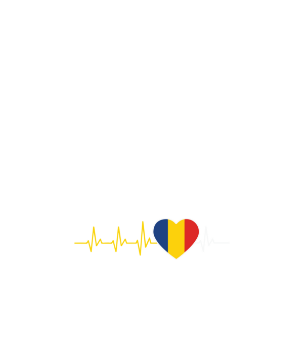 România heartbeat model alb pe tricou