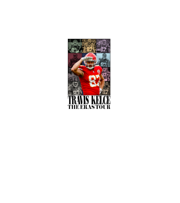 Taylor Swift Eras Travis Kelce model alb pe tricou