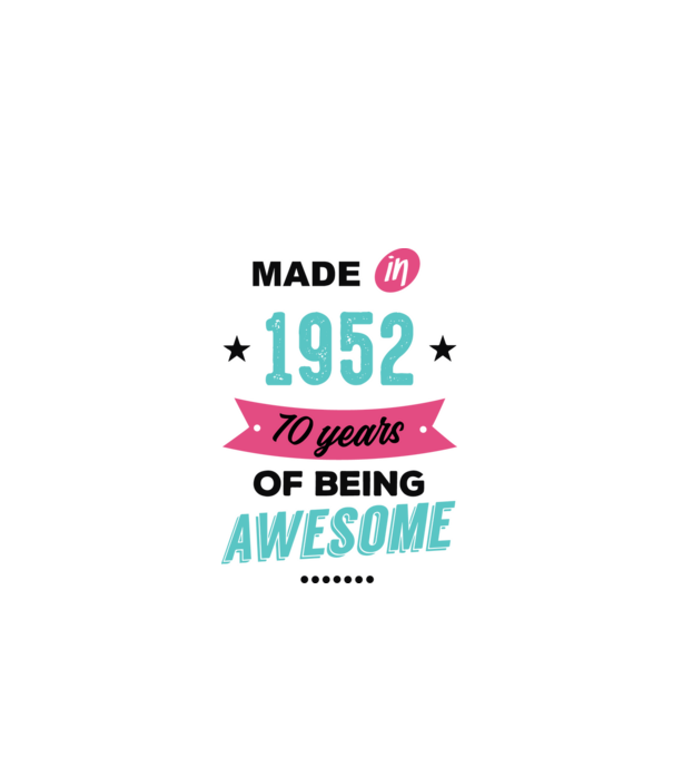 MADE in 1952 model alb pe tricou