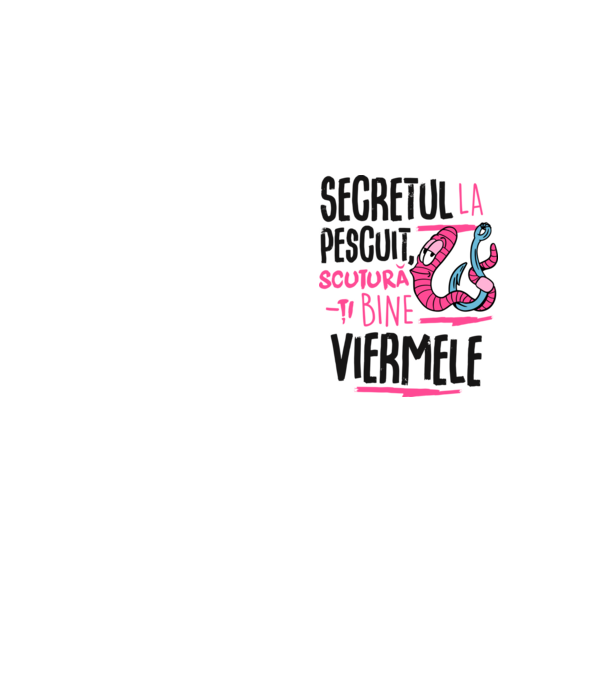 Secretul la pescuit scutură-ți bine viermele model galben neon pe tricou
