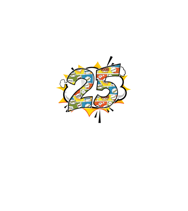 Birthday Comic Number 25 model verde pe tricou