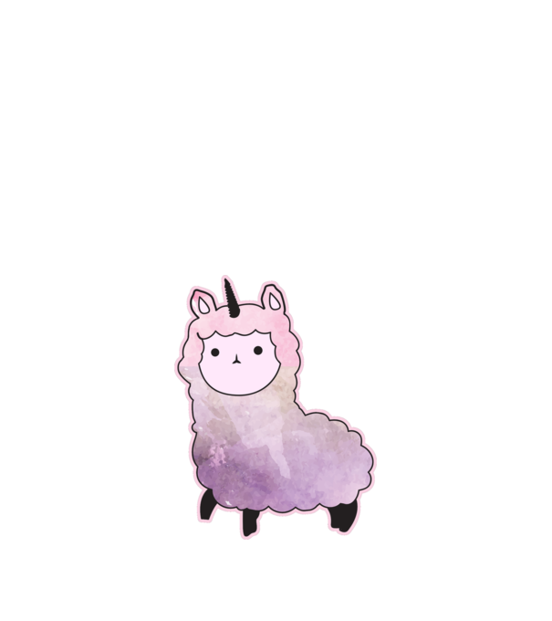 Llamacorn cutie model negru pe tricou