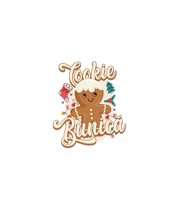 Cookie bunică model alb pe tricou