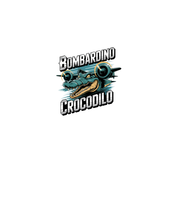 Bombardino Crocodilo 2 model negru pe tricou