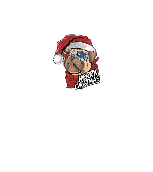 Merry Christmas Mopsz model negru pe tricou